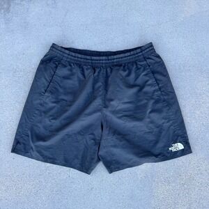 North Face Mens Size XL Black Athletic Drawstring Nylon Shorts